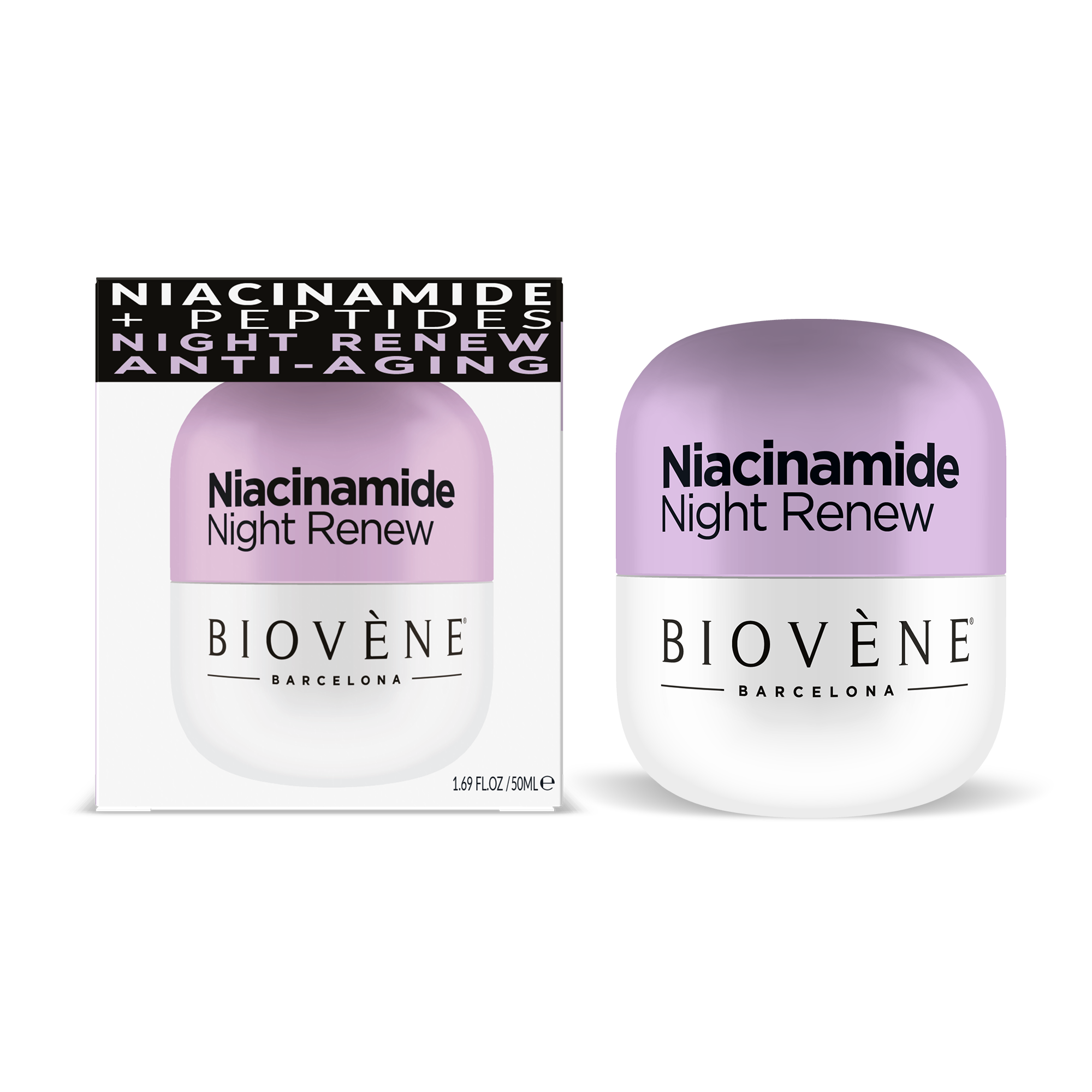 NIACINAMIDE NIGHT RENEW Revitalizing Night Cream with Anti-Aging Peptides, Niacinamide &amp; Organic Blueberry